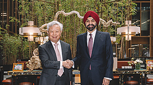 AIIB President Jin Liqun meets with World Bank President nominee Ajay Banga